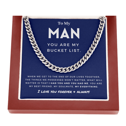 My Man - Better Person - Cuban Link Chain | Anniversary Gift for Husband, for Boyfriend, for Fiancé, Valentine's Day for Him 0128h