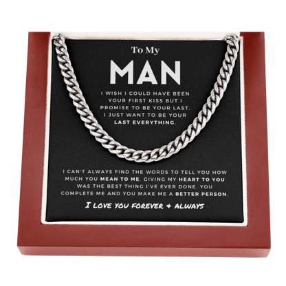 My Man - Better Person - Cuban Link Chain | Anniversary Gift for Husband, for Boyfriend, for Fiancé, Valentine's Day for Him 0128aa