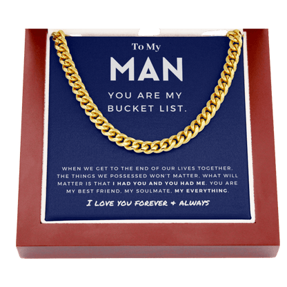 My Man - Better Person - Cuban Link Chain | Anniversary Gift for Husband, for Boyfriend, for Fiancé, Valentine's Day for Him 0128h