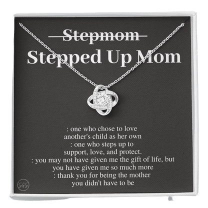 Stepped Up Mom | Gift for Stepmom, Bonus Mom, Stepmother, Mother's Day Present, Grandma, Second Mama, From Step Daughter Son, Christmas, Birthday, Foster 1105dK