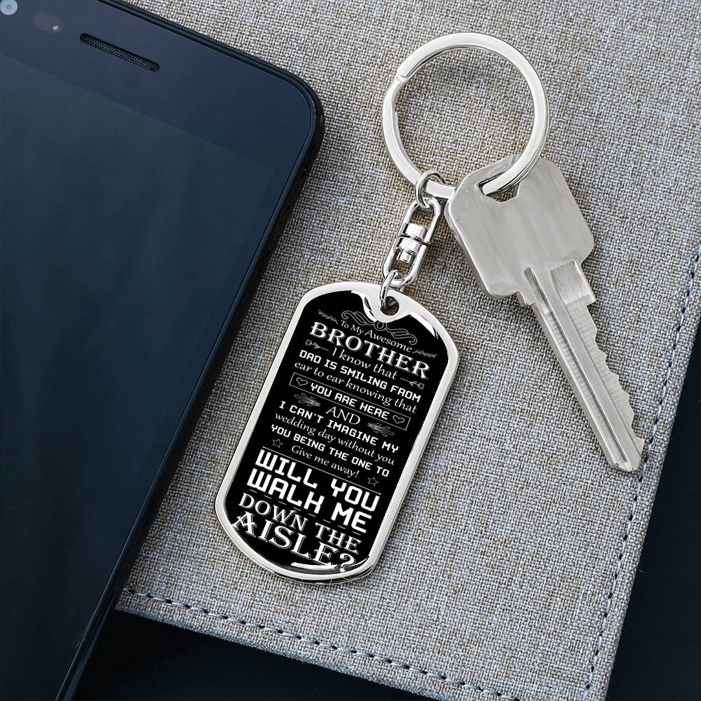 walk down the aisle keychain