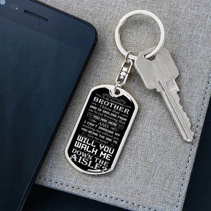 walk down the aisle keychain