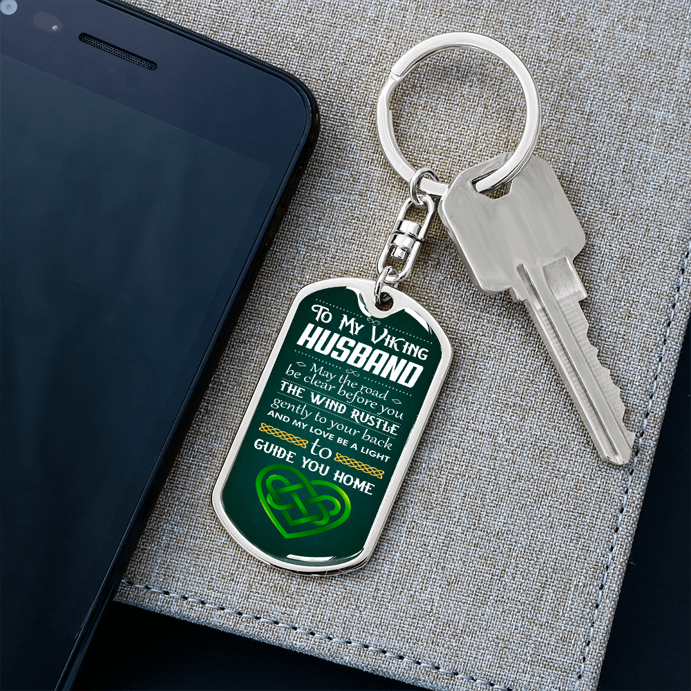Viking Husband 051122 dog tag keychain