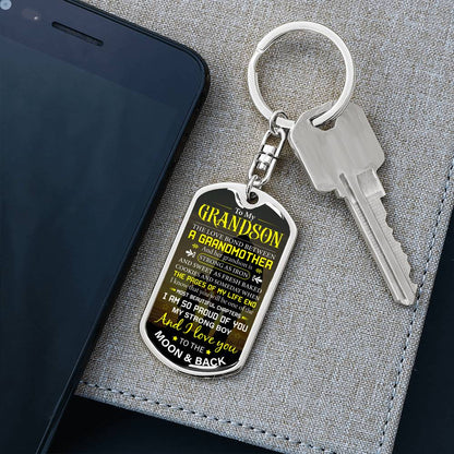 grandson strong as iron keychain