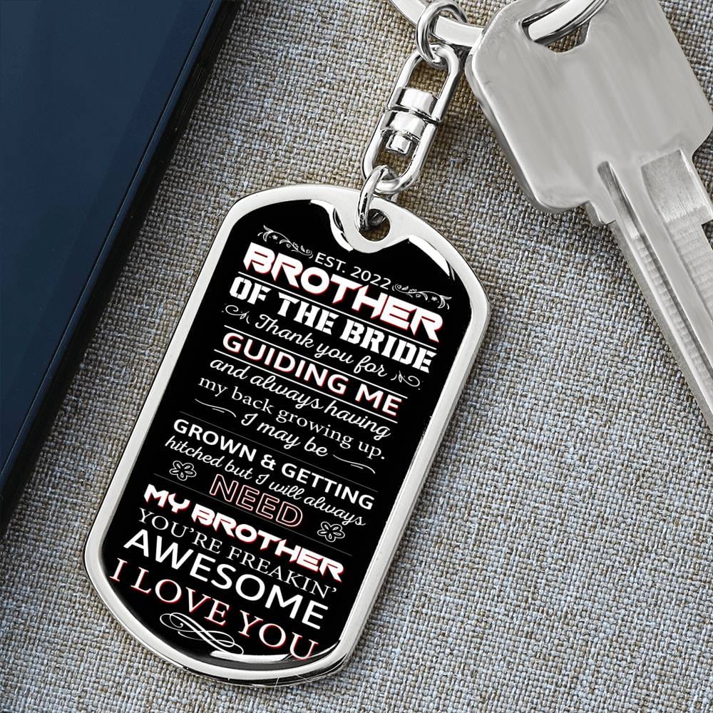 brother of the bride 2022 keychain