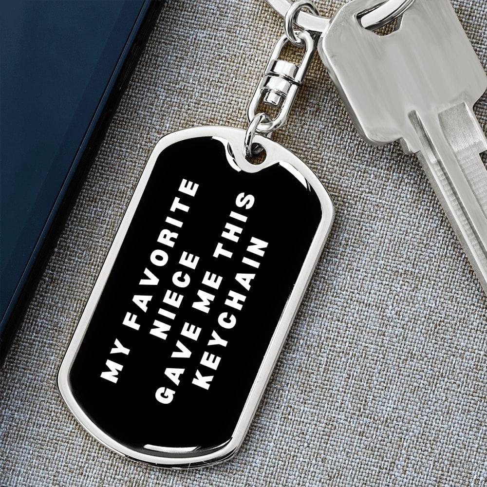 Gift for Uncle | My Favorite Niece Gave Me This Keychain, Personalized Christmas Gift for Uncle, Stocking Stuffer for Him, Funny Xmas Gift
