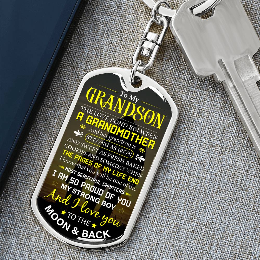 grandson strong as iron keychain