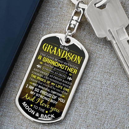 grandson strong as iron keychain