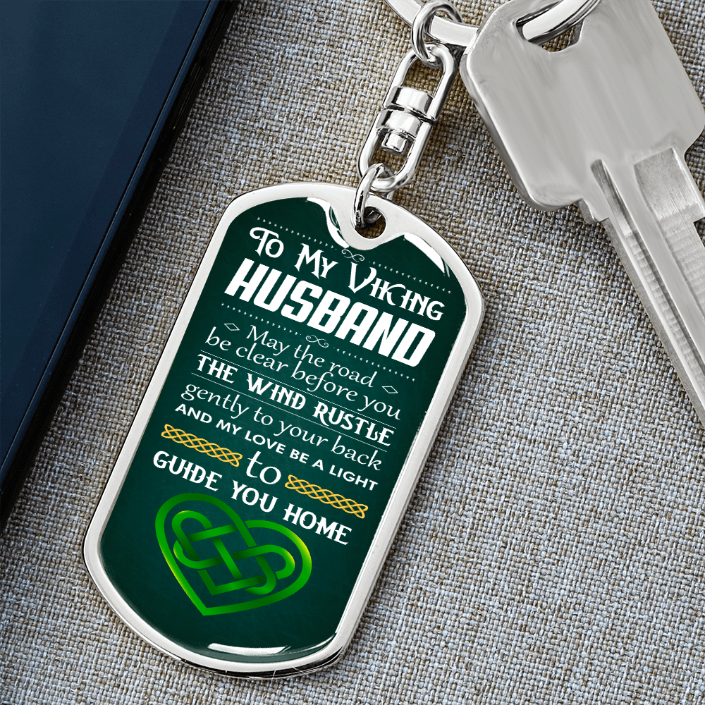 Viking Husband 051122 dog tag keychain