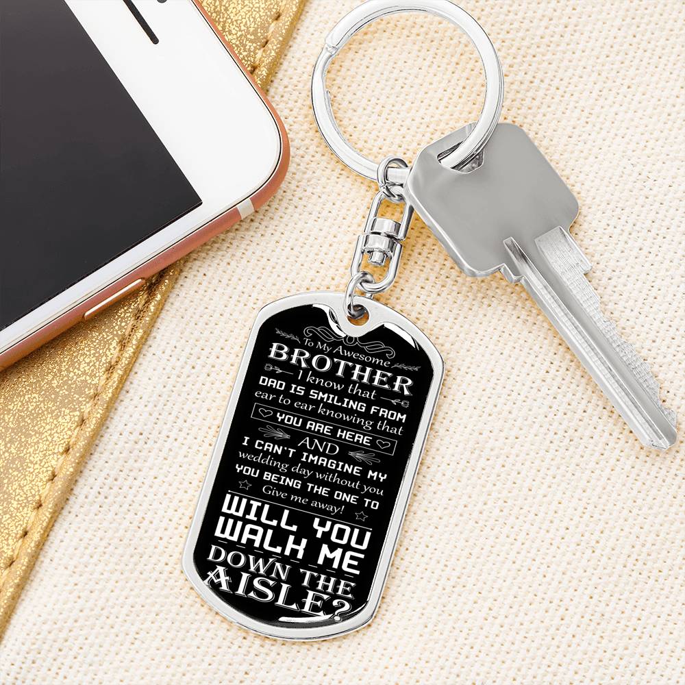 walk down the aisle keychain