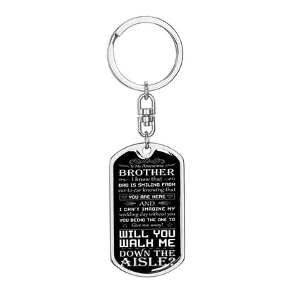 walk down the aisle keychain