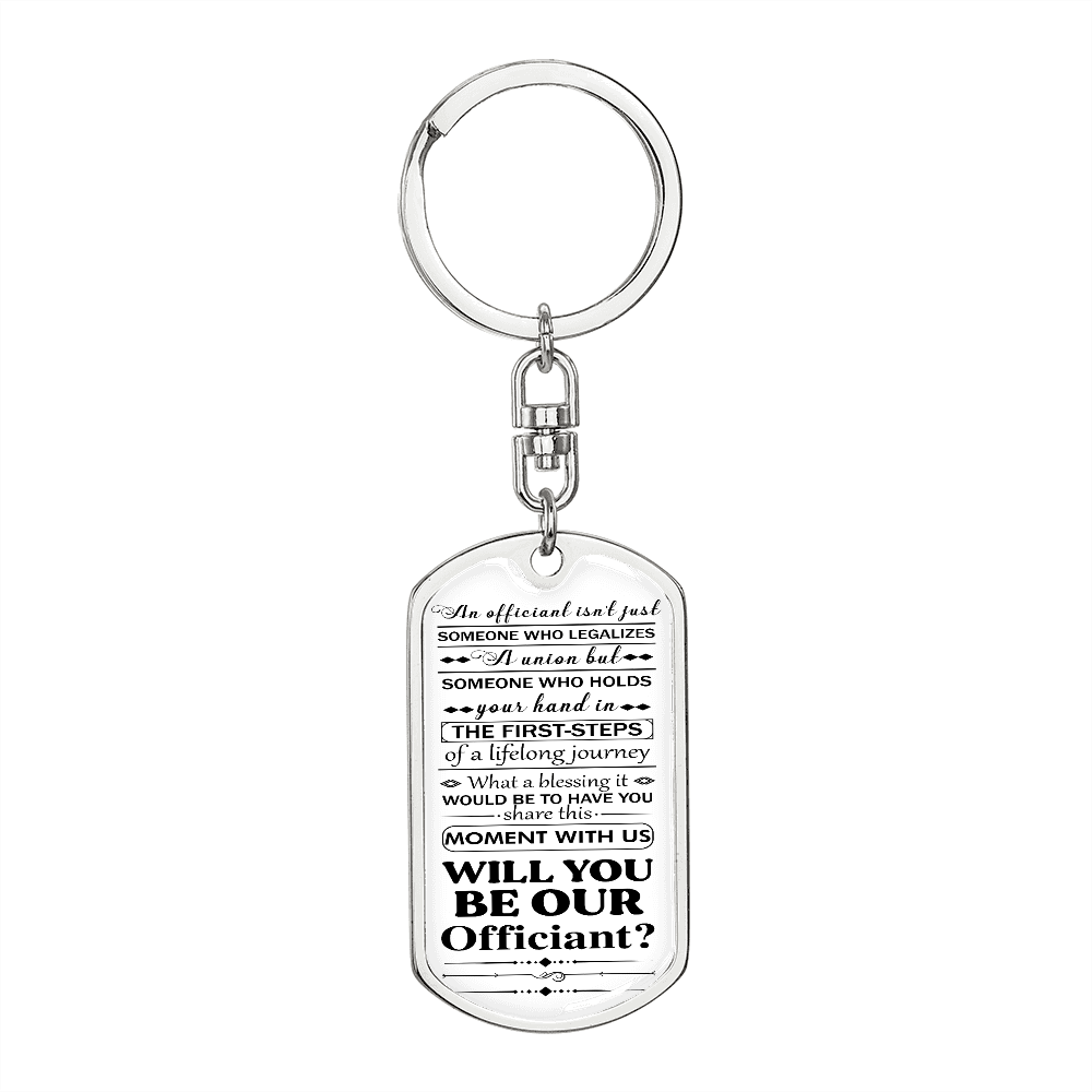 Will you be our officiant 051122 dog tag keychain