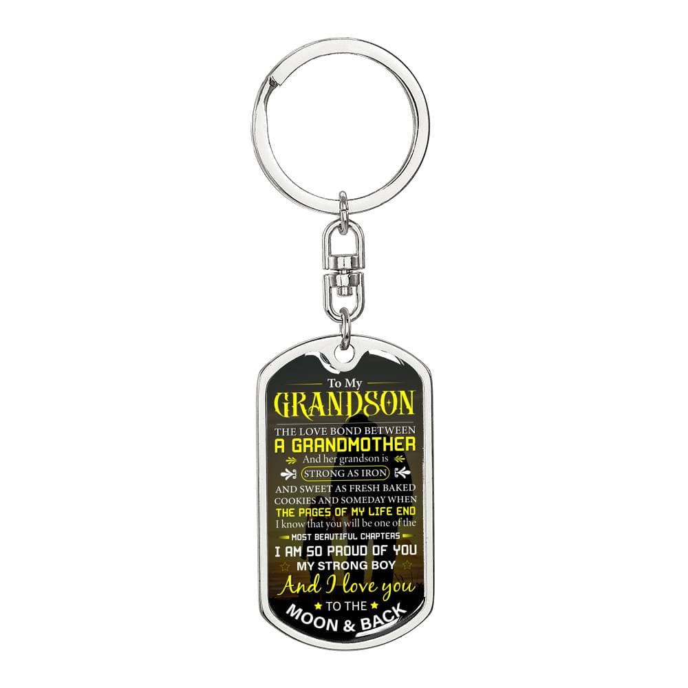 grandson strong as iron keychain