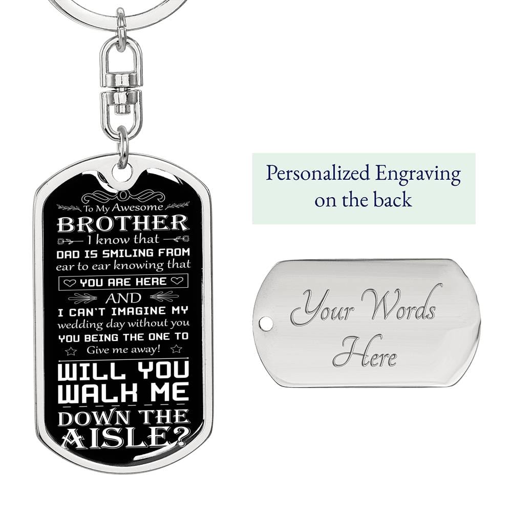 walk down the aisle keychain
