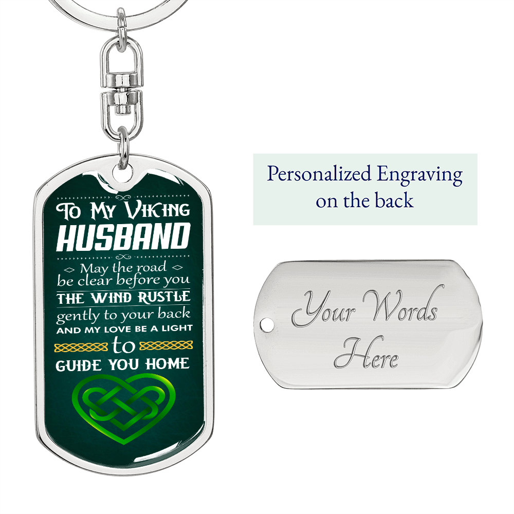 Viking Husband 051122 dog tag keychain