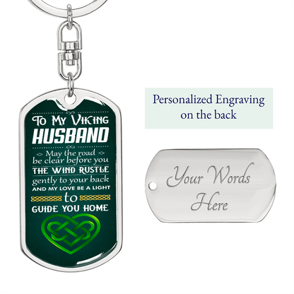 Viking Husband 051122 dog tag keychain
