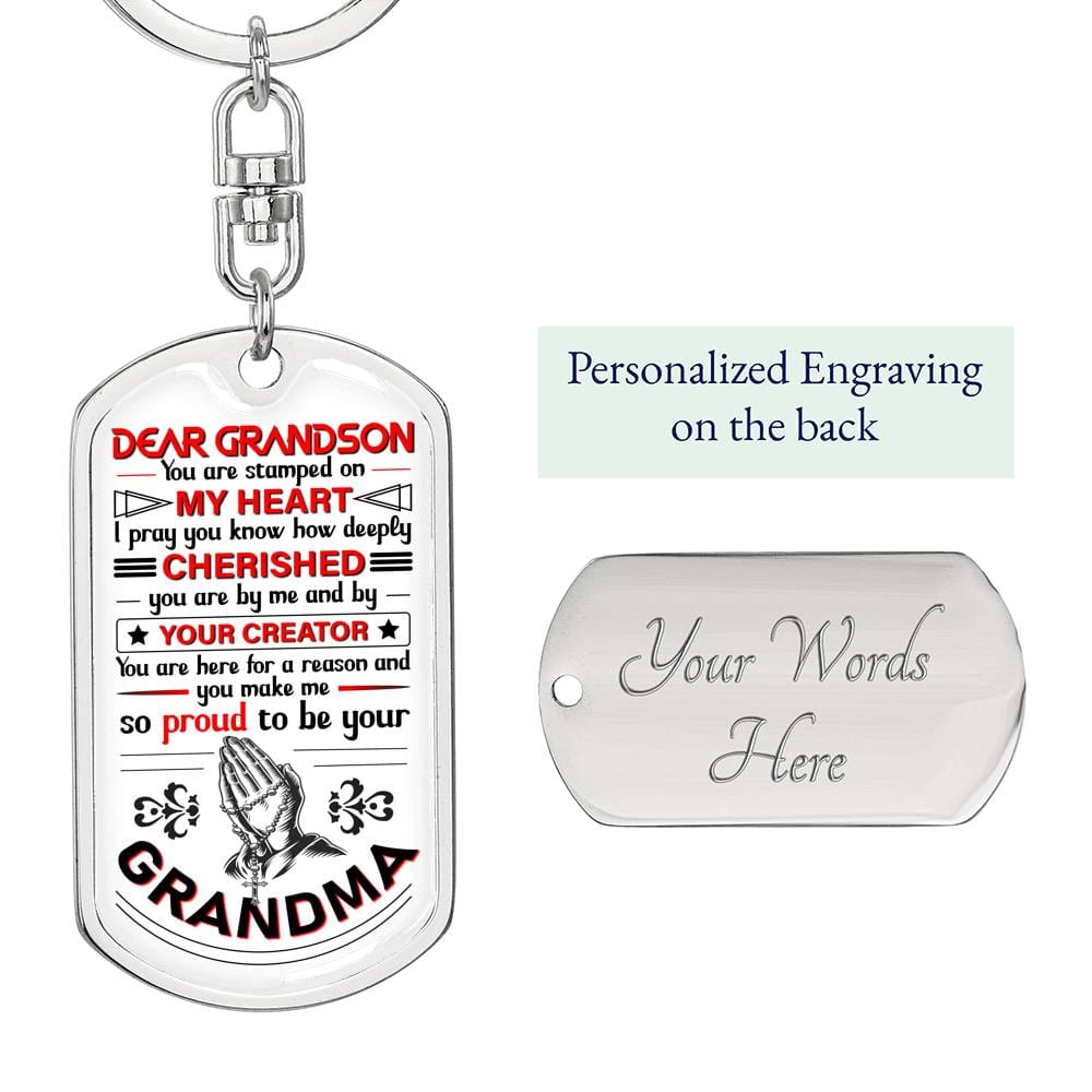 Grandson Gift (From Grandma) | Christian Keychain