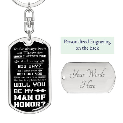 man of honor proposal - keychain