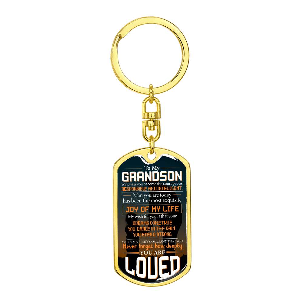grandson fiverr dog tag keychain