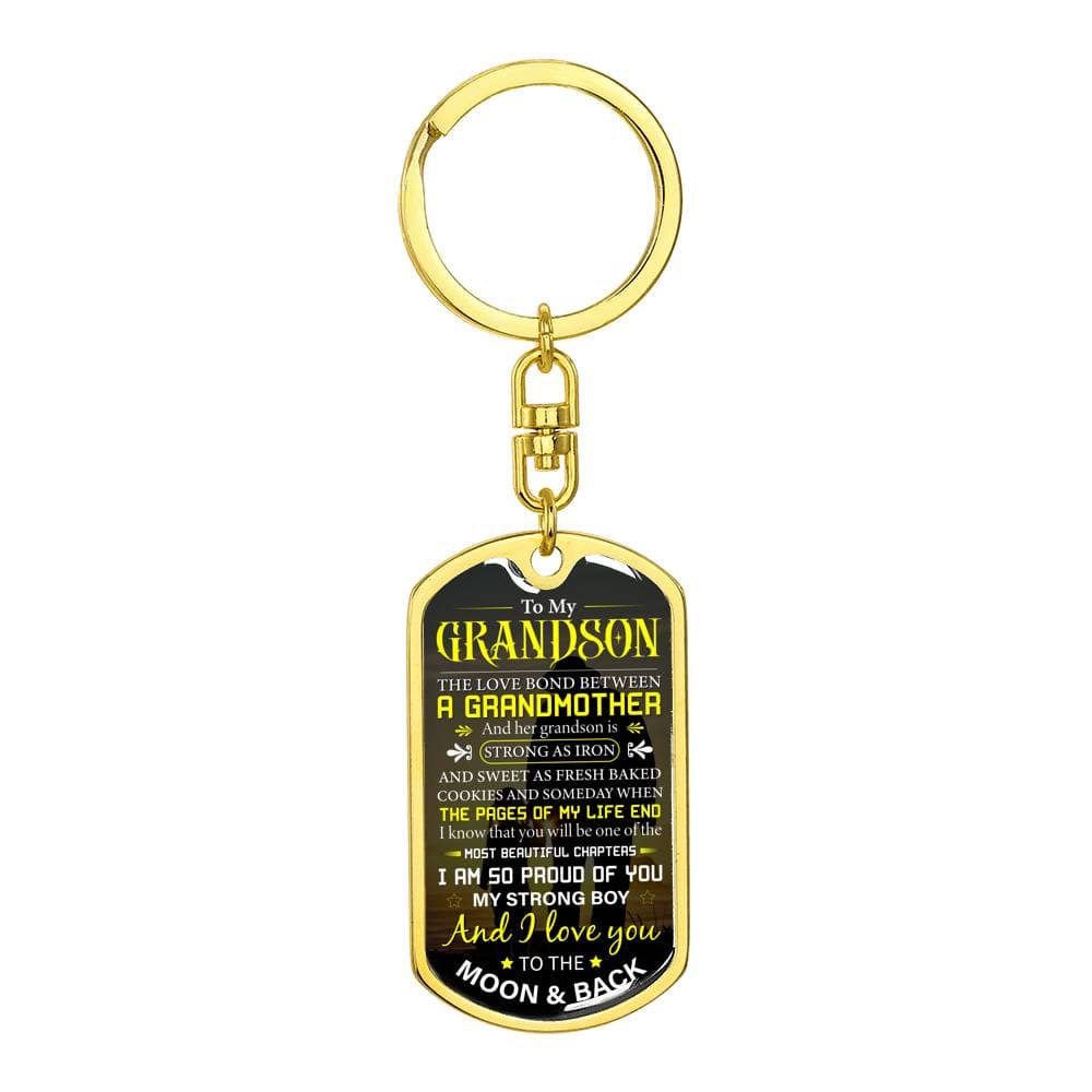 grandson strong as iron keychain
