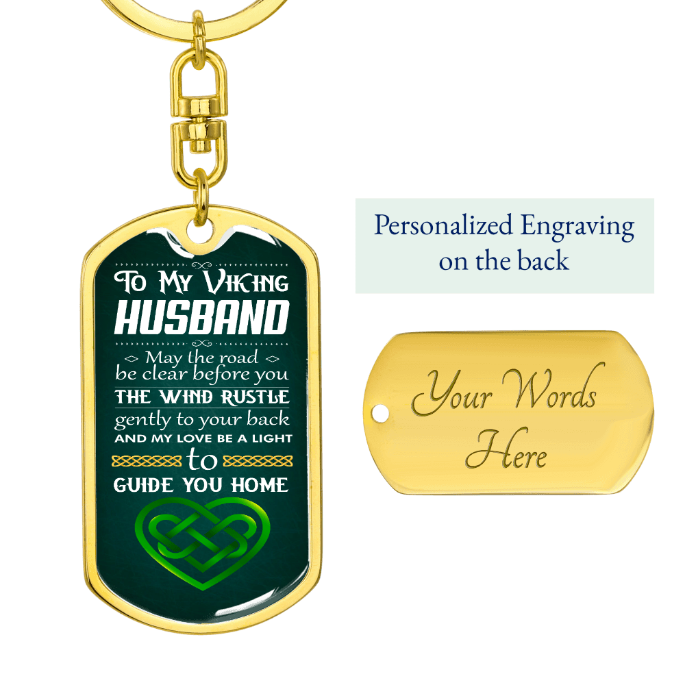 Viking Husband 051122 dog tag keychain