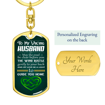 Viking Husband 051122 dog tag keychain