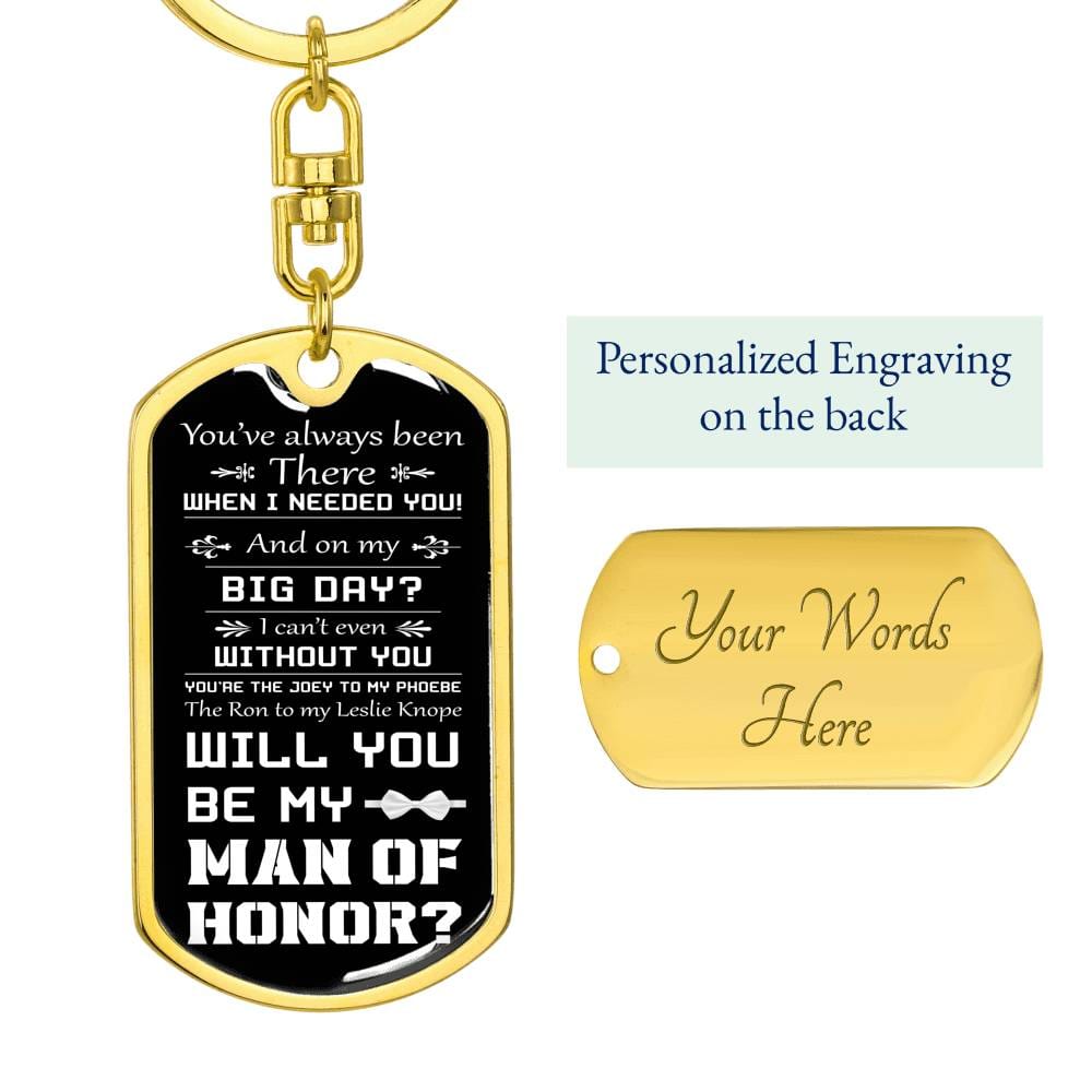 man of honor proposal - keychain