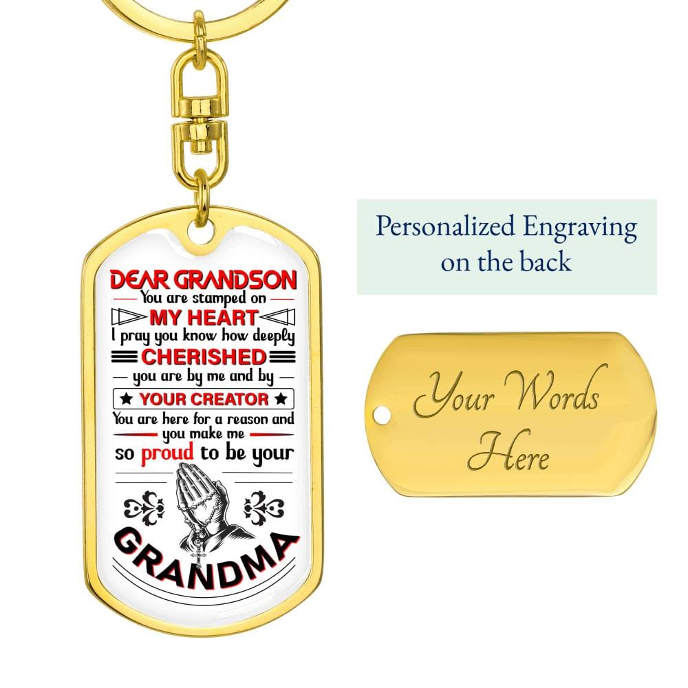 Grandson Gift (From Grandma) | Christian Keychain