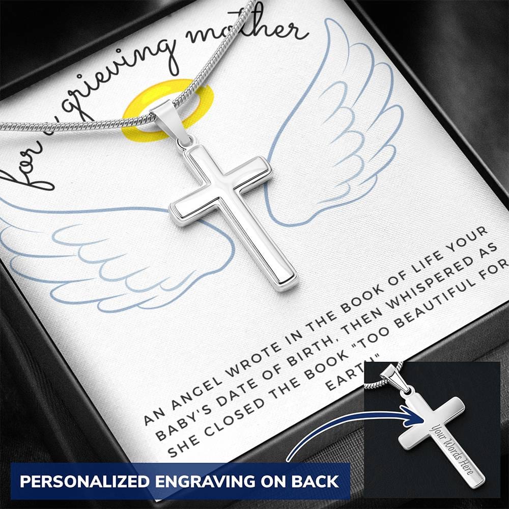 For a Grieving Mother | Angel Wings & Engraved Cross