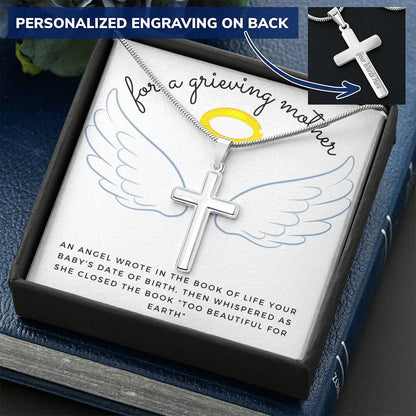 For a Grieving Mother | Angel Wings & Engraved Cross
