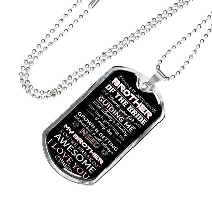 brother of the bride 2022 dog tag necklace