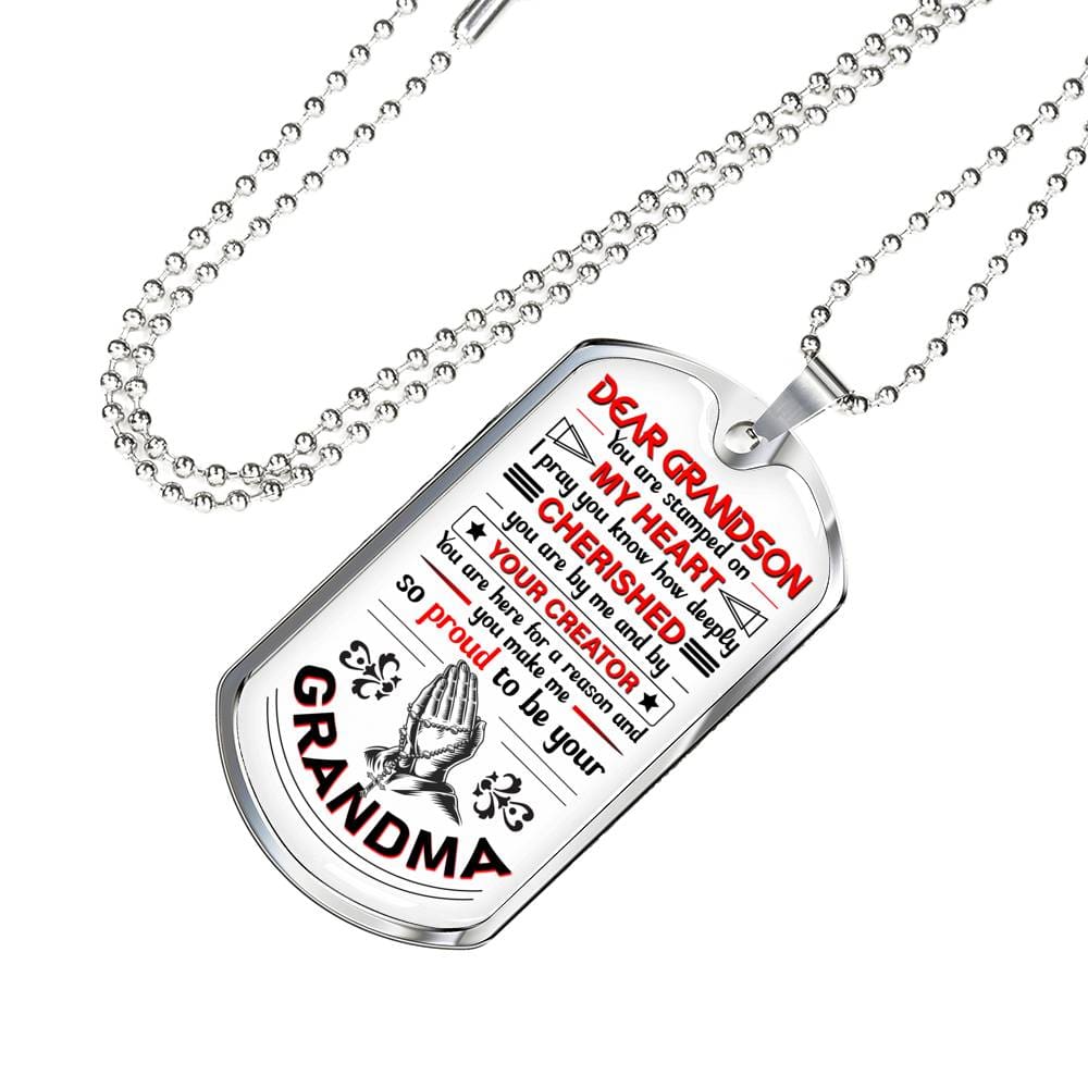 Grandson Gift | Christian Dog Tag Necklace