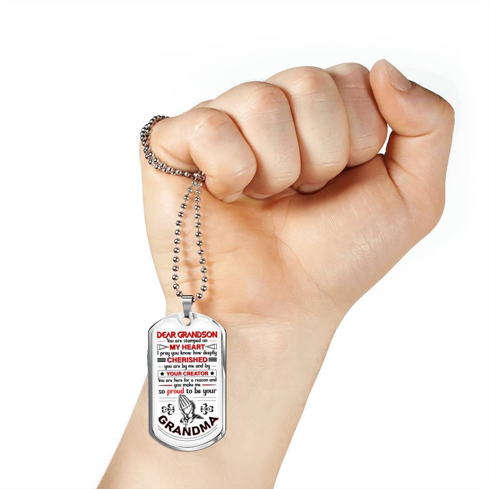 Grandson Gift | Christian Dog Tag Necklace