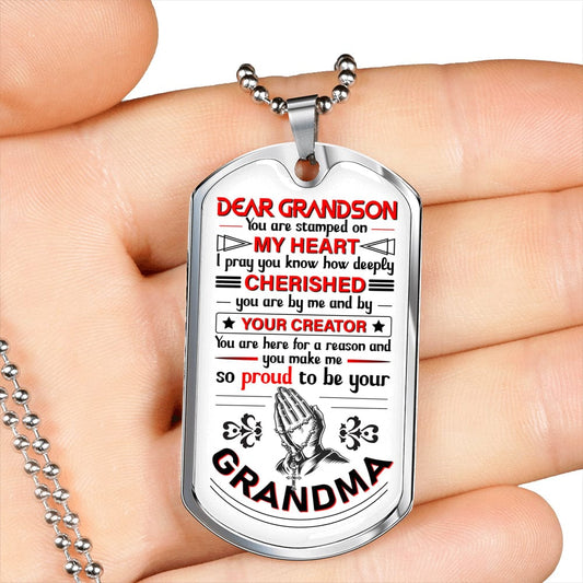 Grandson Gift | Christian Dog Tag Necklace