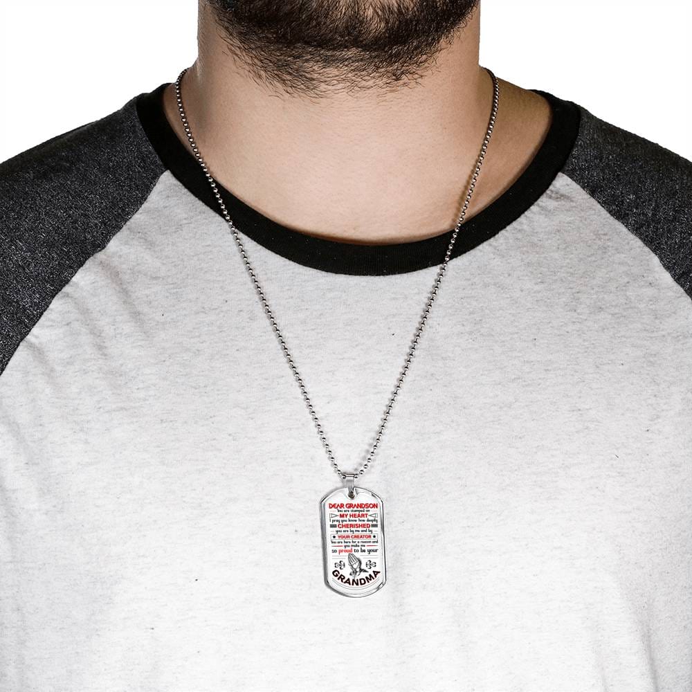 Grandson Gift | Christian Dog Tag Necklace