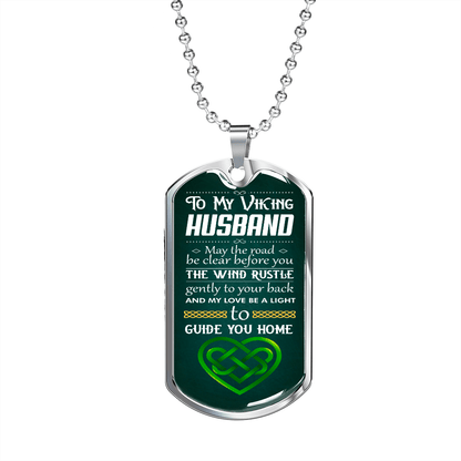 Viking Husband 051122 dog tag necklace engraved