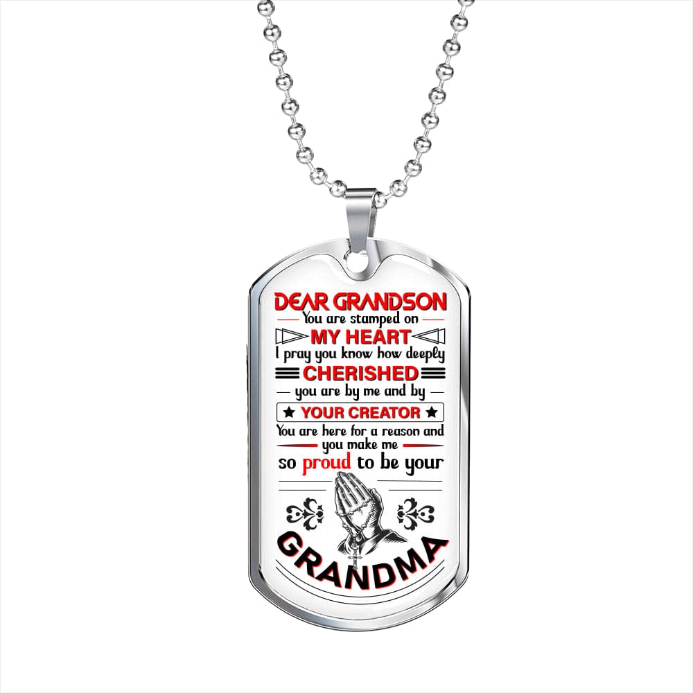 Grandson Gift | Christian Dog Tag Necklace