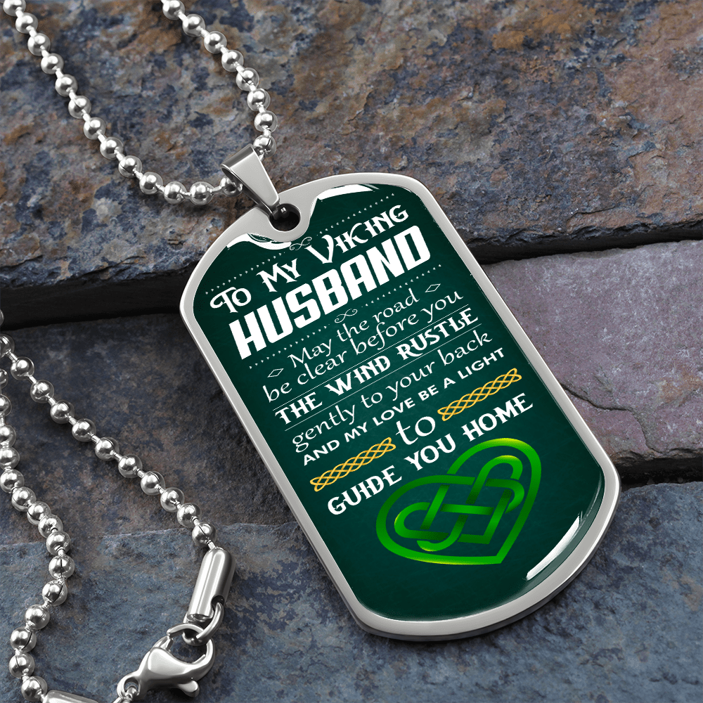 Viking Husband 051122 dog tag necklace engraved