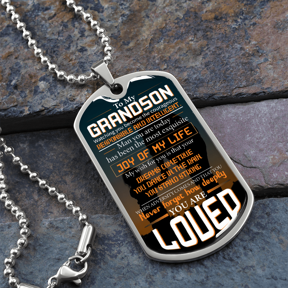 grandson fiverr dog tag necklace engraved