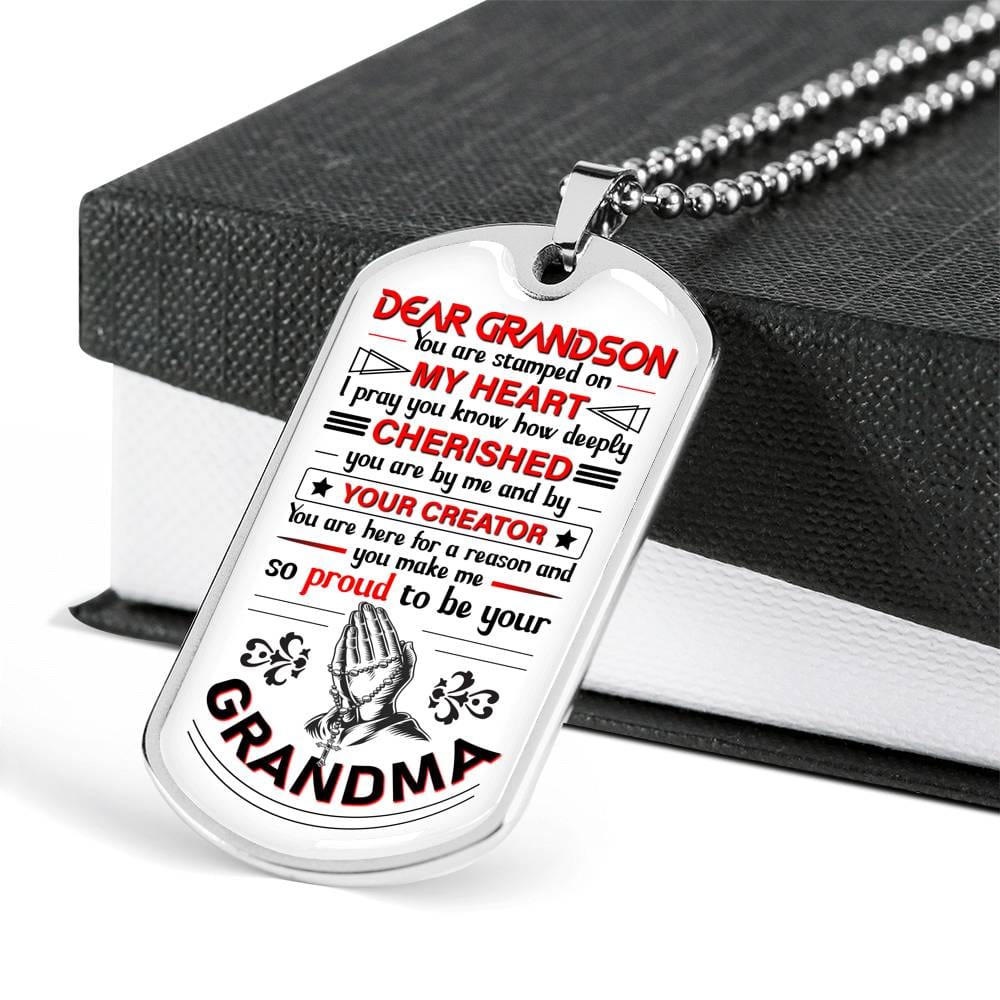 Grandson Gift | Christian Dog Tag Necklace