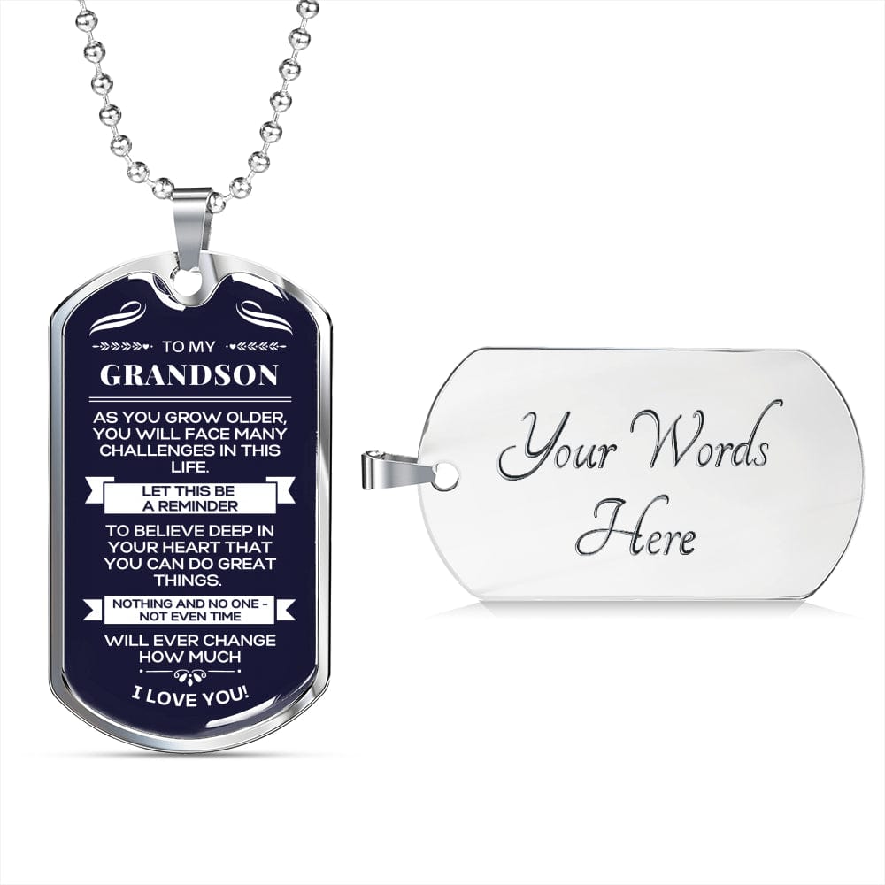 To My Grandson - Dog Tag Necklace - You Can Do Great Things