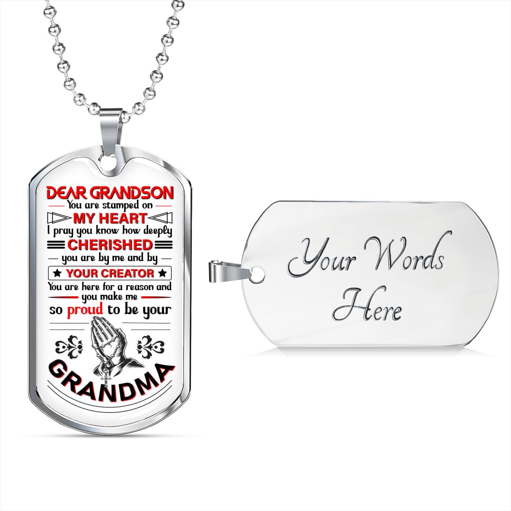 Grandson Gift | Christian Dog Tag Necklace