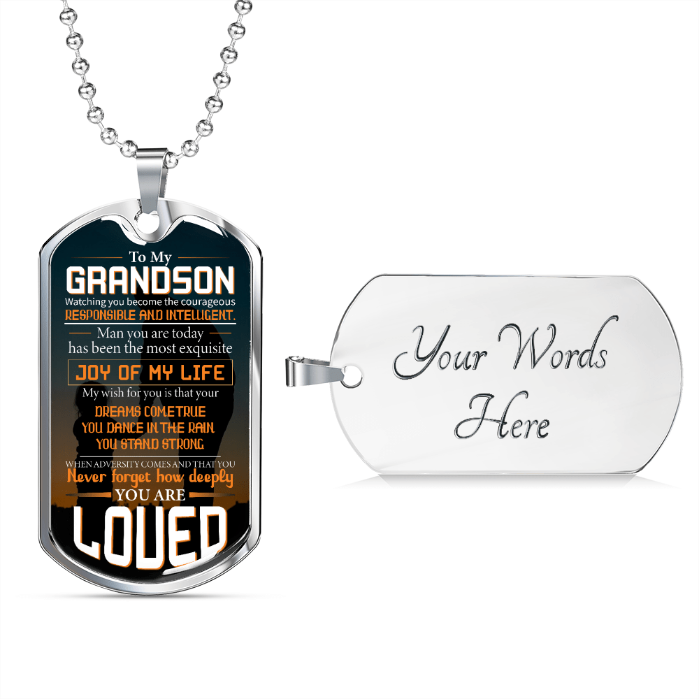 grandson fiverr dog tag necklace engraved