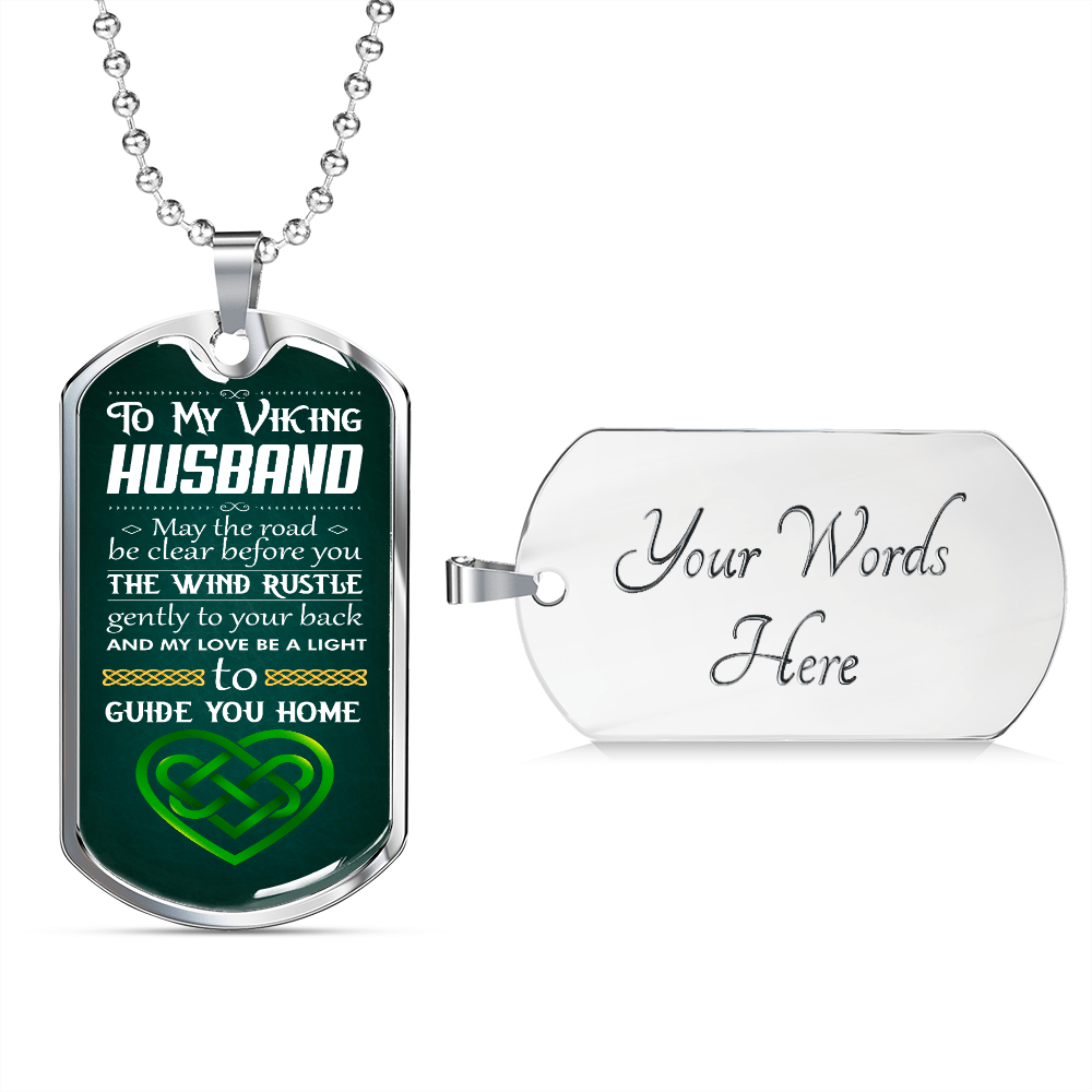 Viking Husband 051122 dog tag necklace engraved