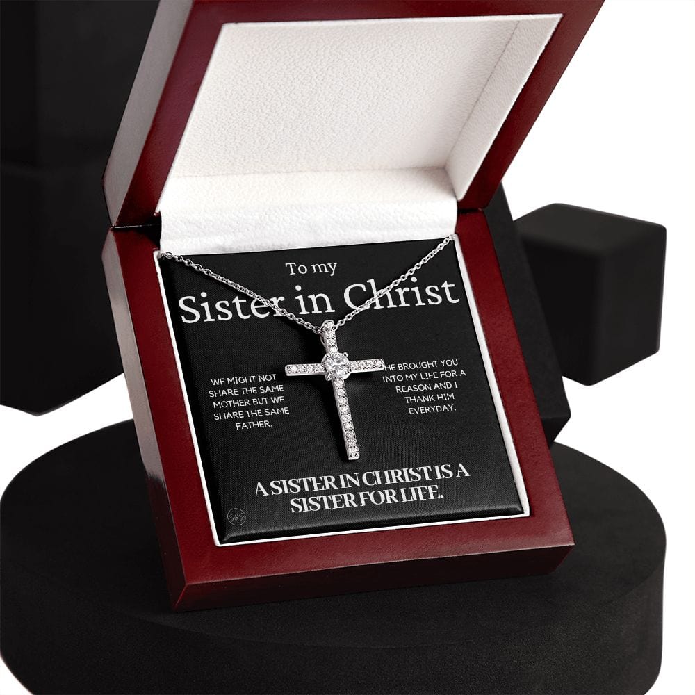 Sister in Christ Gift | CZ Crystal Cross