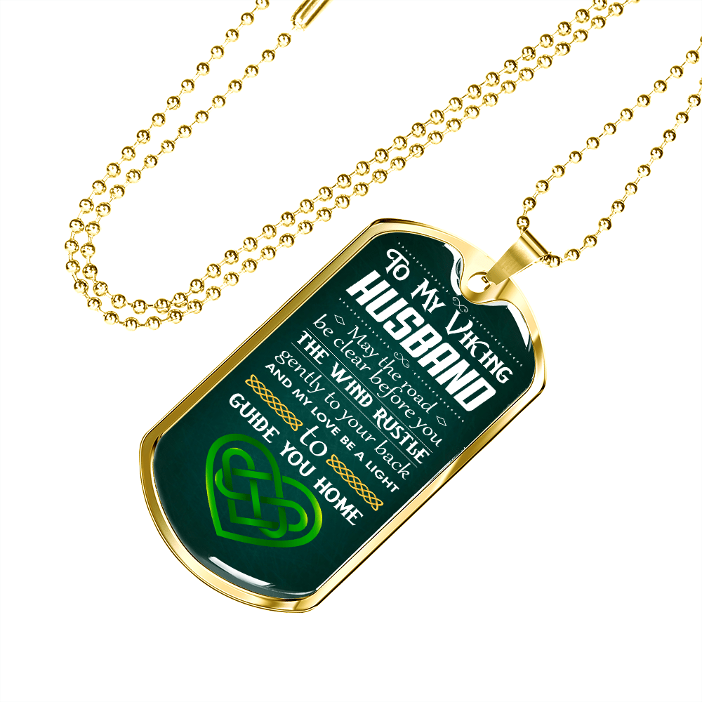 Viking Husband 051122 dog tag necklace engraved