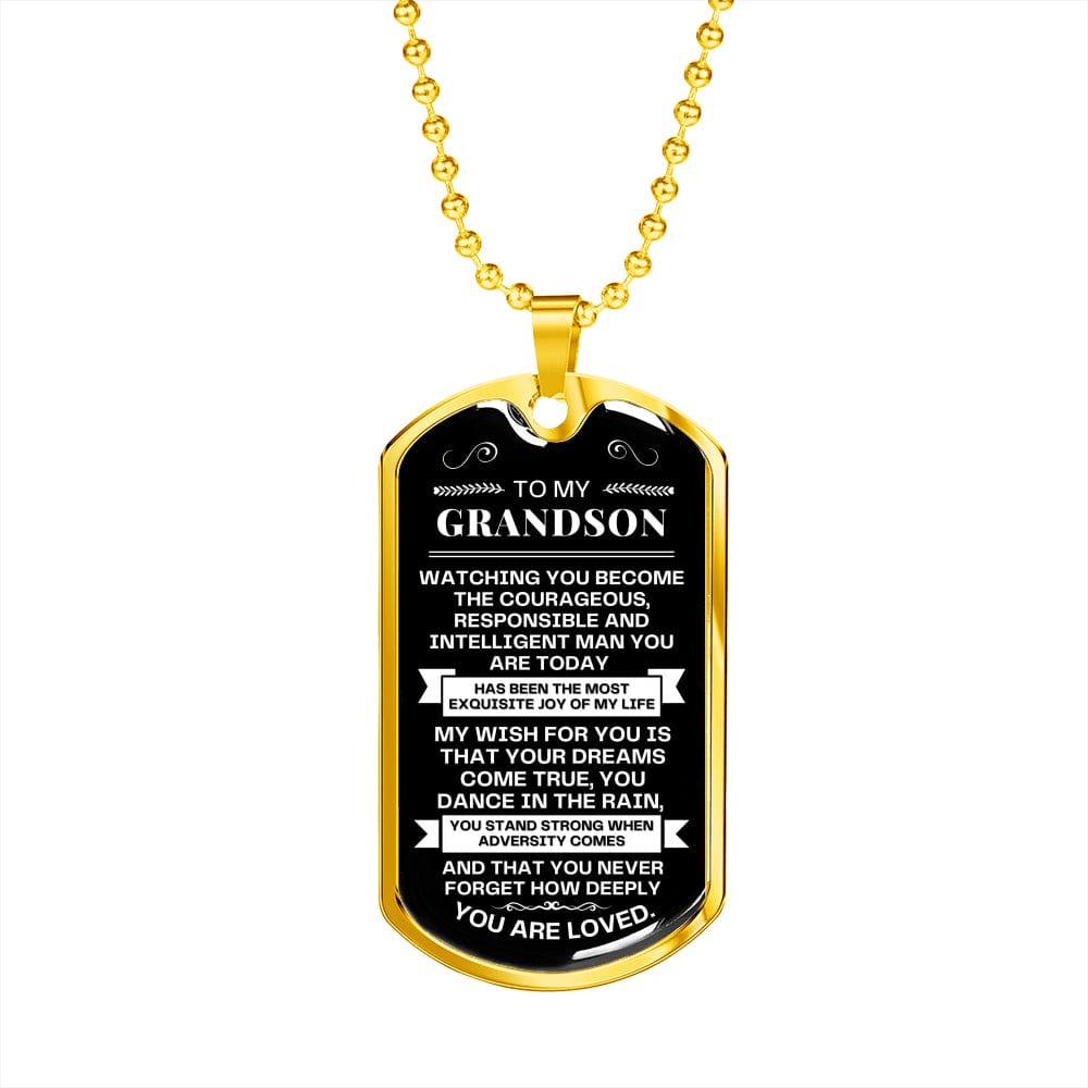 To My Grandson - Dog Tag Necklace - Never Forget How Deeply You Are Loved