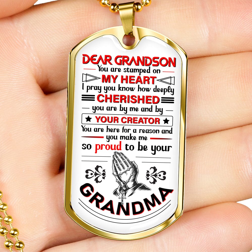 grandson christian dog tag necklace