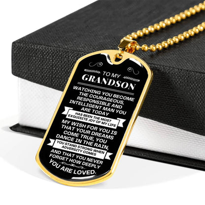 To My Grandson - Dog Tag Necklace - Never Forget How Deeply You Are Loved