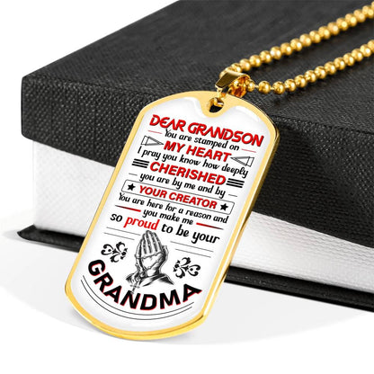 grandson christian dog tag necklace